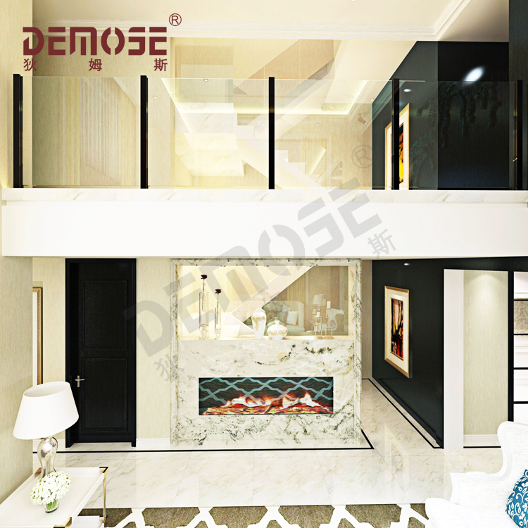 法國別墅走廊鋁合金玻璃護欄工程