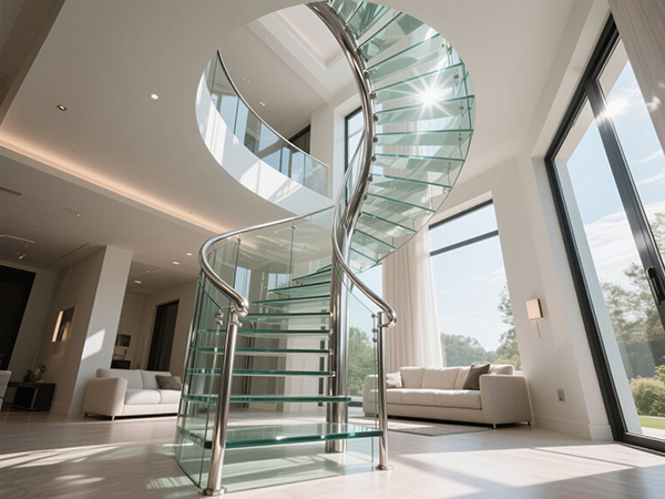 不銹鋼玻璃旋轉樓梯定制全解析