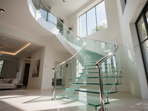 現代家居美學新標桿：不銹鋼玻璃旋轉樓梯定制全解析
