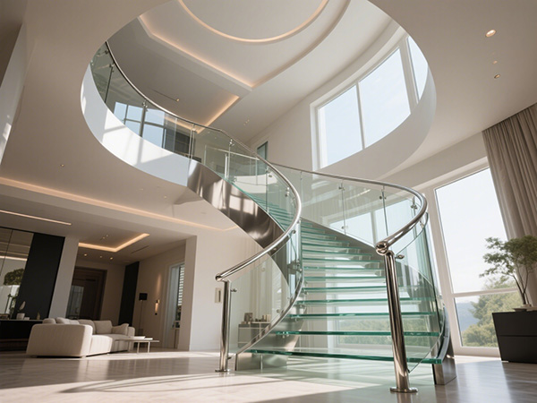 不銹鋼玻璃旋轉樓梯定制全解析